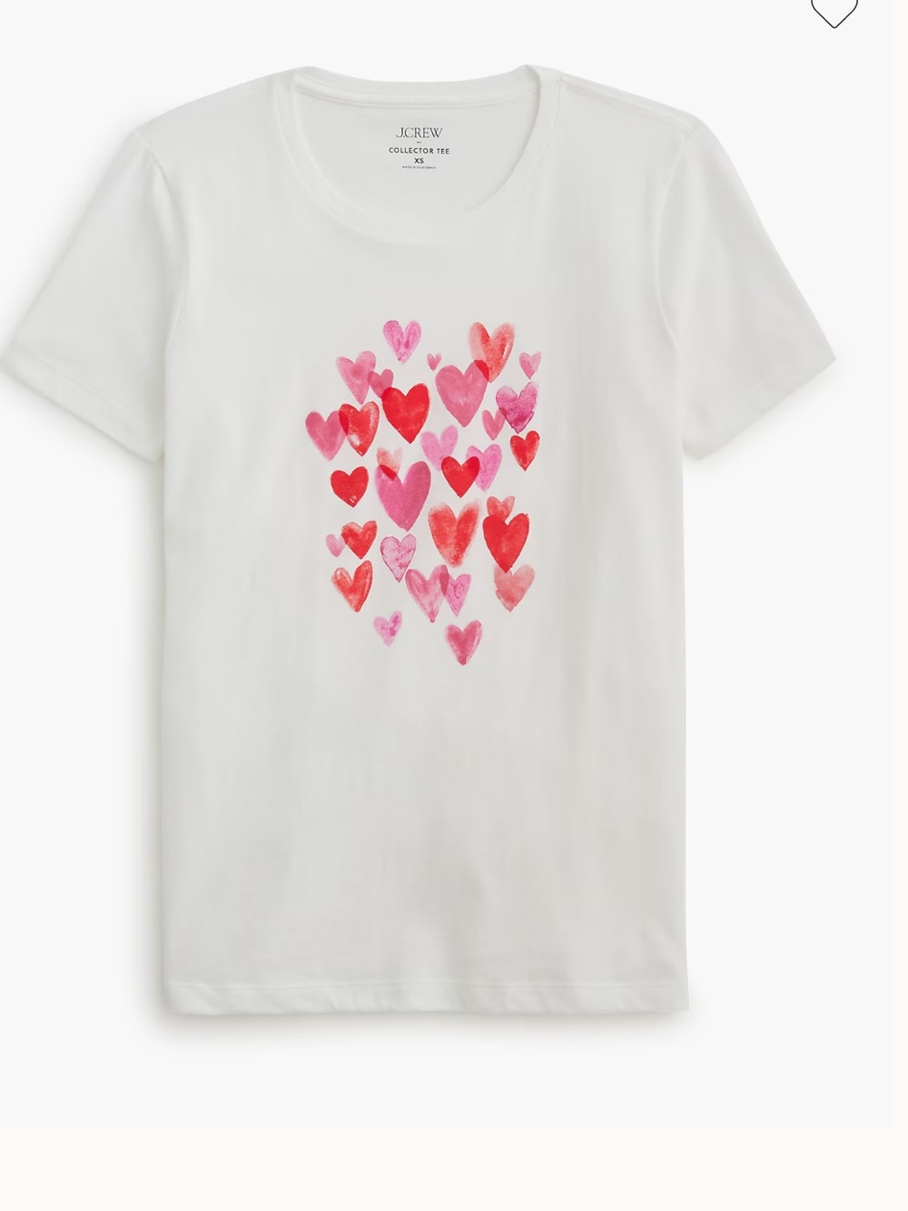 J.Crew Factory Hearts Graphics
T Shirt with Pink & Red Hearts Size Medium NWT